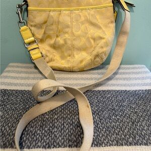 Coach Yellow Signature-Pattern Crossbody Bag